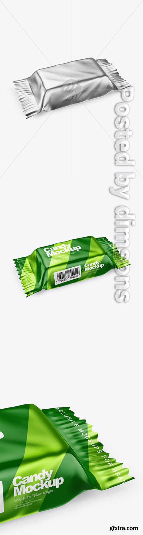 Metallic Candy Package Mockup - Half Side View 30122