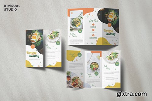 Healthy Food Trifold Brochure Template