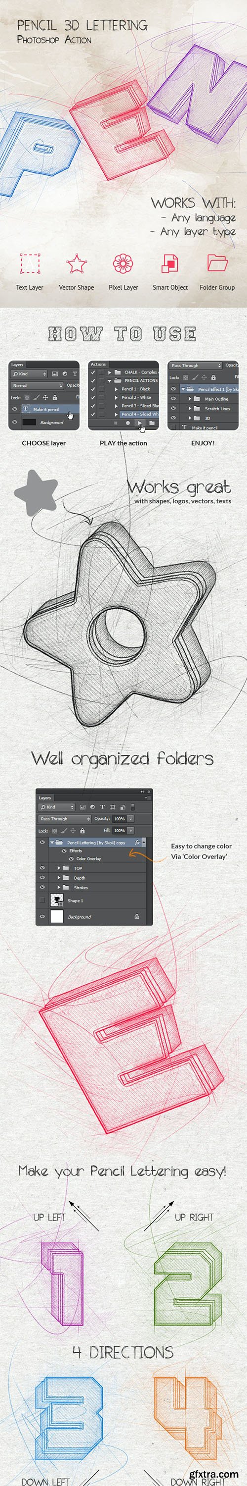 GraphicRiver - Pencil 3D Lettering - Photoshop Action 28400095