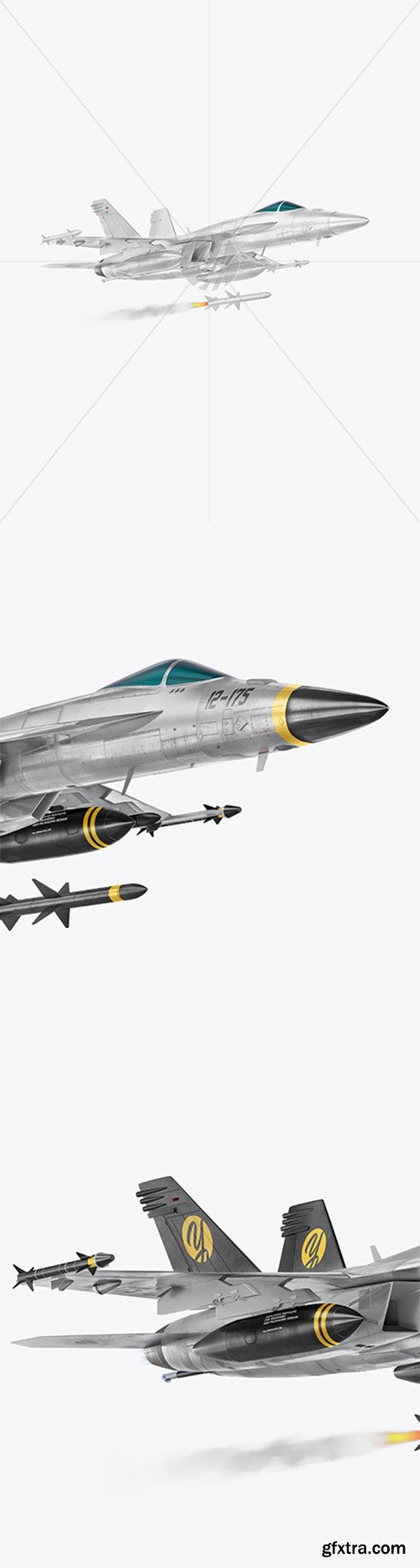 Combat Fighter with Rockets- Half Side View (Hero Shot) 65121
