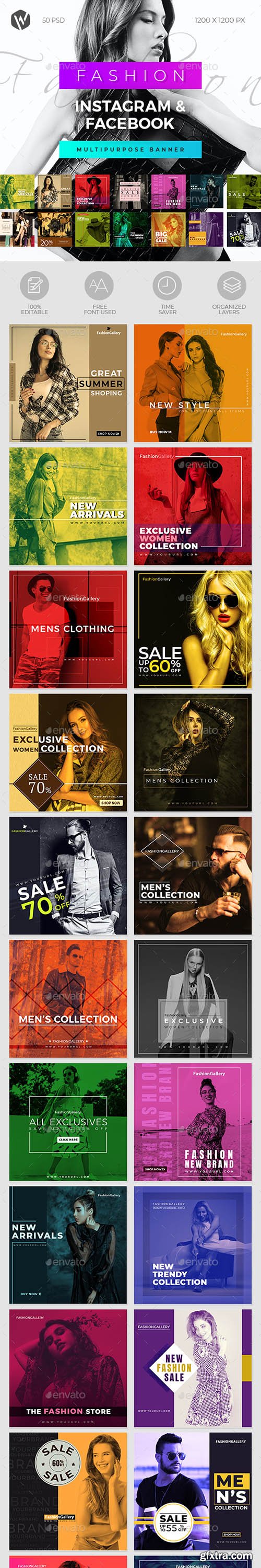 GraphicRiver - 50 Fashion Instagram & Facebook Banners 28479359