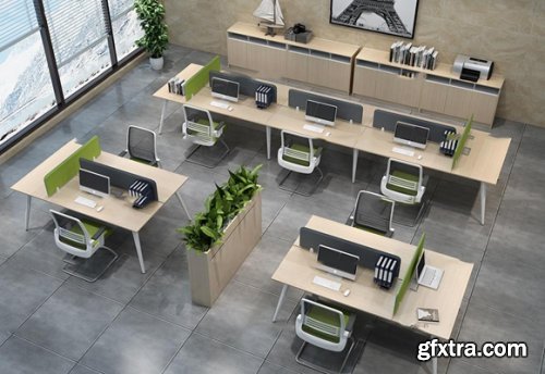 Office desk and chair set