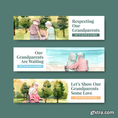 Banner Template with National Grandparents Day