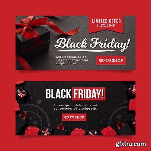 Flat Design Black Friday Banners Template