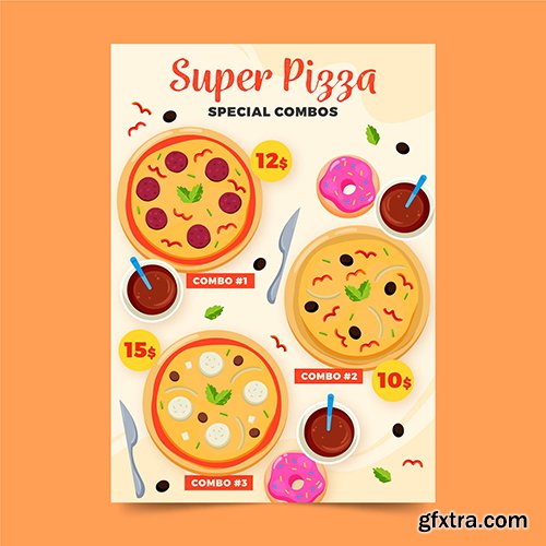 Super Pizza Combo Meals Poster Template