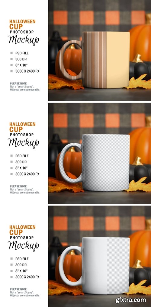 Halloween Coffee Glass Cup Mockup Smart Object