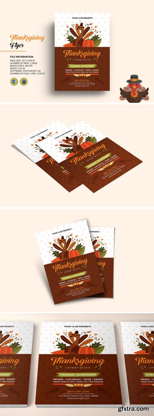 Thanksgiving Party Flyer Template 5735008
