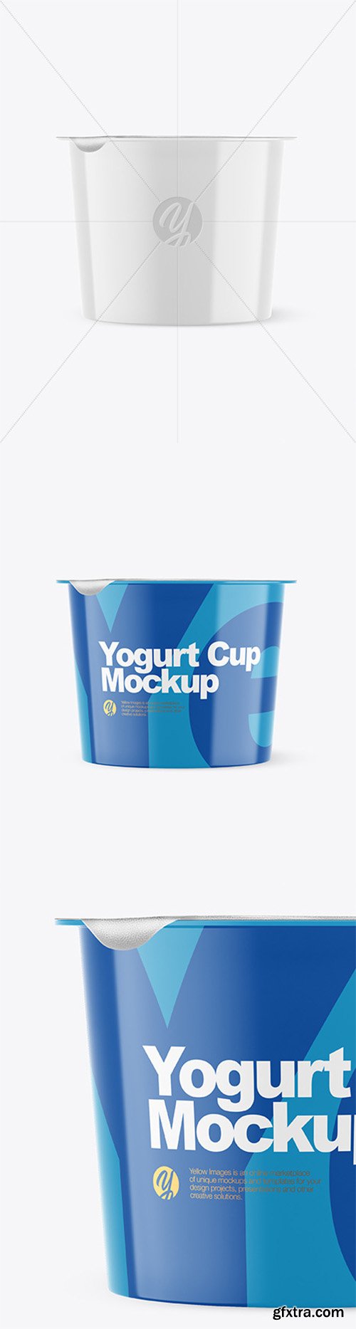 Glossy Plastic Yogurt Cup With Foil Lid Mockup - Front View 66253