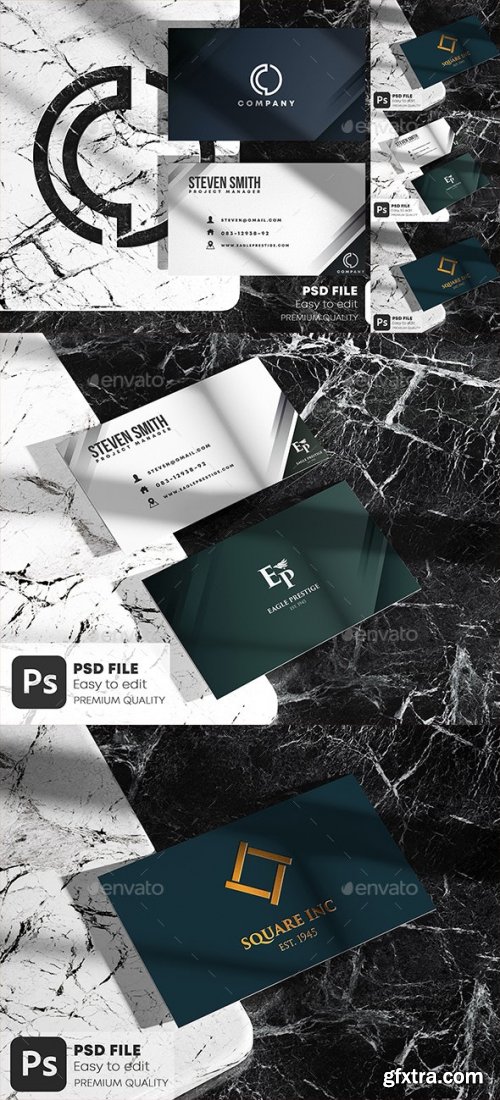 GraphicRiver - Business Card on Marble Stone Mockup Set 28404056