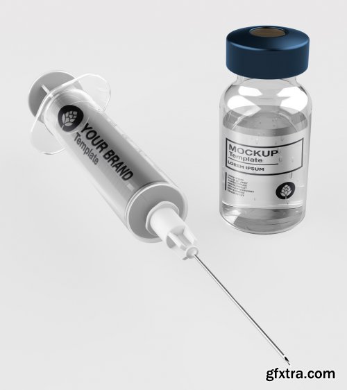 Vaccine and Syringe Mockup 373513038