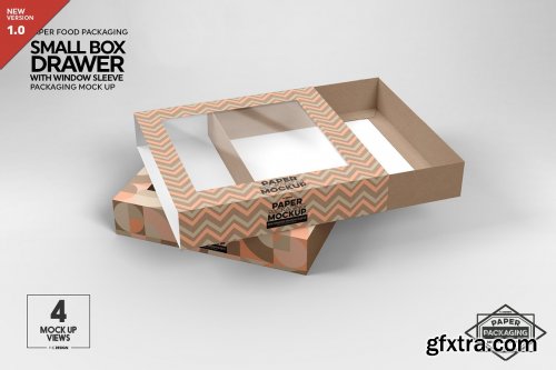 CreativeMarket - Small Box Drawer WindowSleeve Mockup 5357956