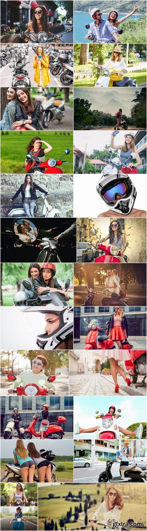 Motor scooter girl woman city urban style helmet 25 HQ Jpeg