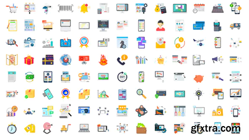 Videohive 100 Digital Marketing & E-Commerce Icons 28780374