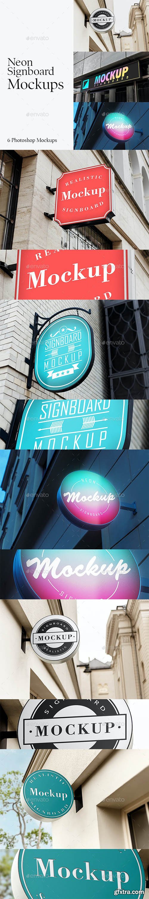 GraphicRiver - 6 Neon Signboard Mockups 28700015