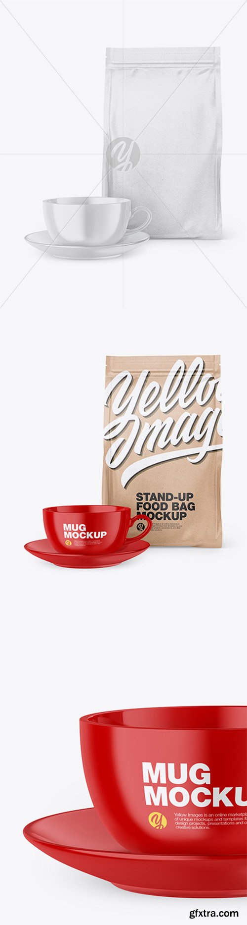 Kraft Stand-Up Bag with Coffee Mug Mockup 66561