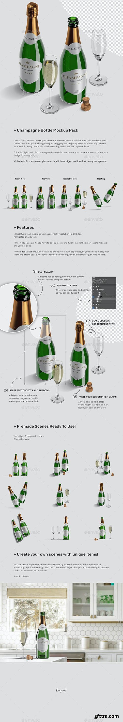 GraphicRiver - Champagne Bottle Mockup Pack 26775293
