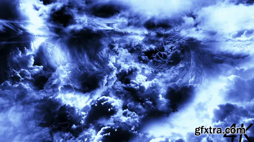 Videohive Flying Through Mysterious Dark Night Thunder Clouds 21760504