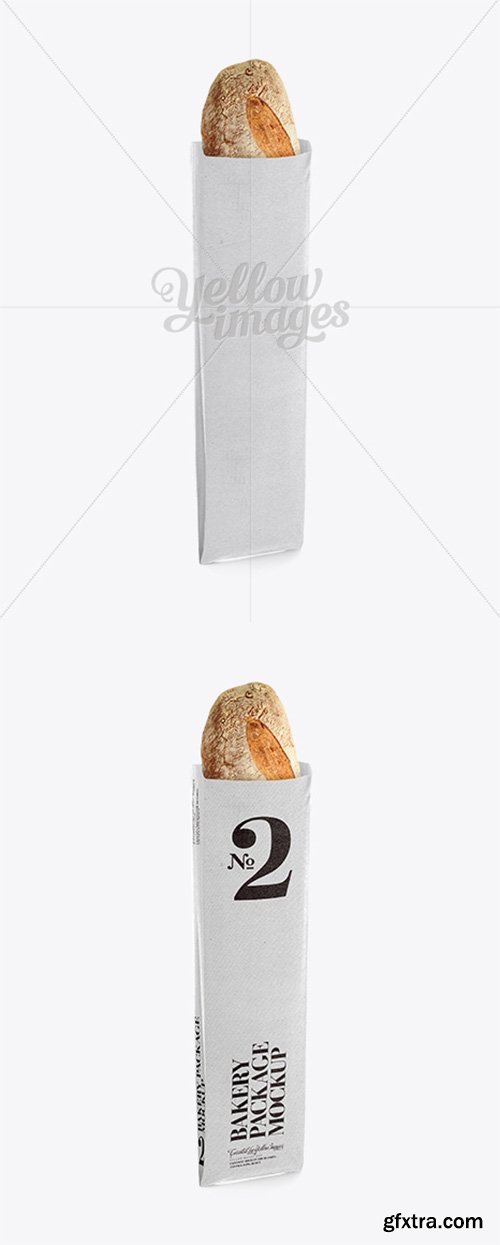 French Bread in White Paper Bag Mockup 11584