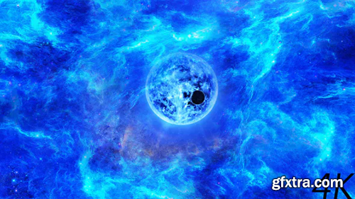 Videohive Journey Through Abstract Space Nebula to the Big Blue Star and Planet 21832738