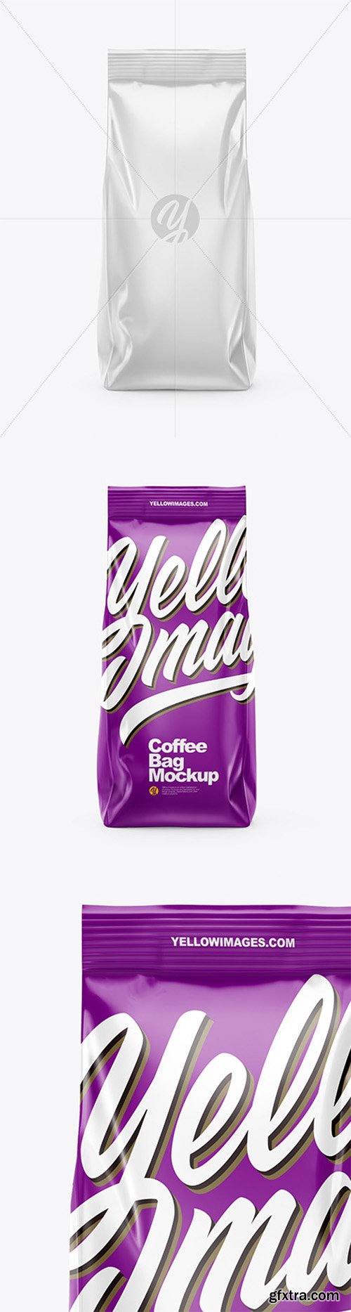 Glossy Coffee Bag Mockup - Front View 66604