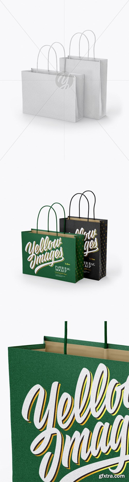 Two Paper Bags Mockup - Half Side View 27690