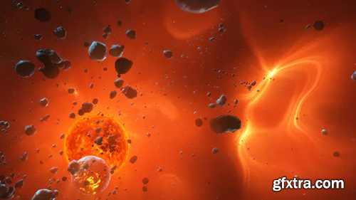 Videohive Flying Through Asteroids to Planet and Star 22196476