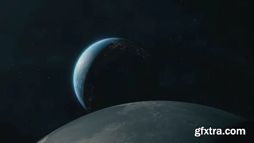 Videohive Space Scene with Moon and Earth 23238294