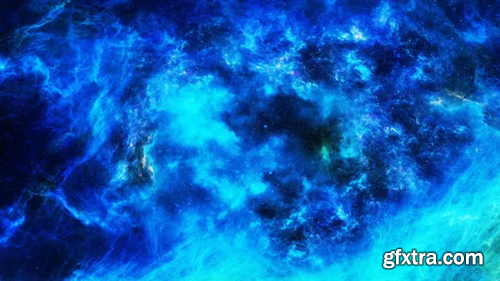 Videohive Travel Through Colorful Blue Nebula in Deep Space 23308012