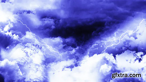 Videohive Travel Through Dark Night Thunder Clouds with Rain and Lightnings 21436549