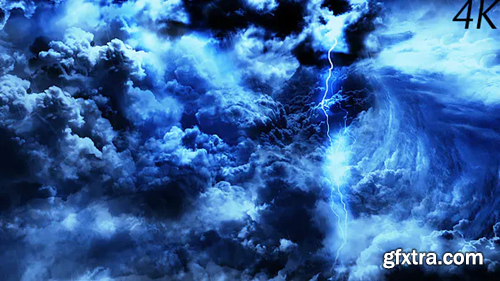 Videohive Flying Through Mysterious Dark Night Thunder Clouds 21523467