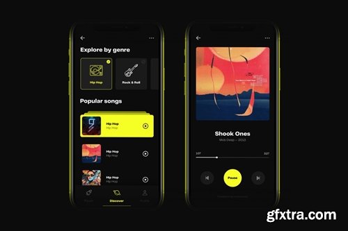 Music Player iOS 14 UI Kit Mobile App Template