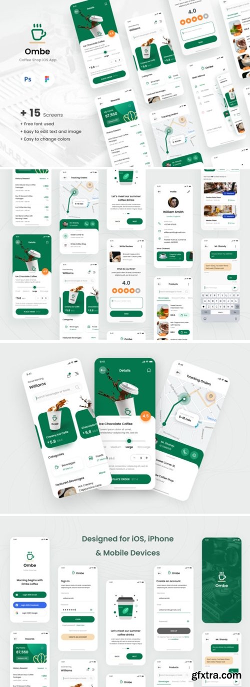 Ombe - Coffee Shop IOS App Design UI 5895949