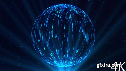 Videohive Abstract Sphere of Blue Particles with Light Rays 21941592