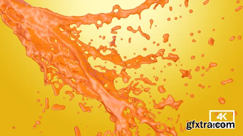 Videohive Orange Juice Flowing With Splash 27496777