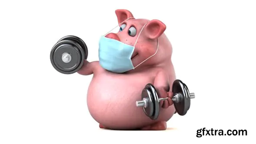 Videohive 6 pigs with weights and masks 28755168