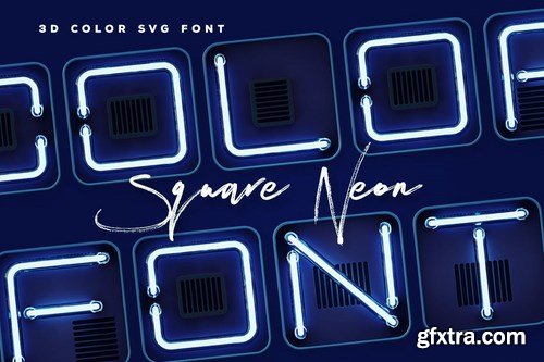 Square Neon - 3D Color SVG Font
