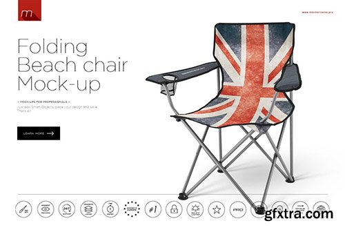 CreativeMarket - Folding Beach Chair Mock-up 549408