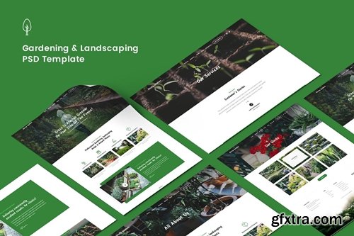 Gardening, Lawn & Landscaping PSD Template