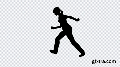 Videohive Silhouette Of A Running Girl 22055534