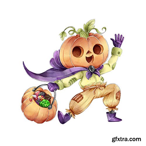 Pumpkin Head Trick Treat Happy Halloween