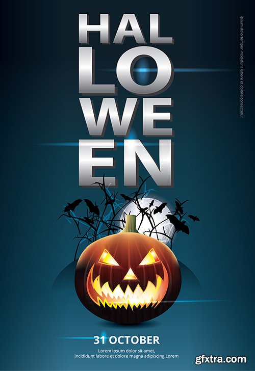 Halloween poster template design vector illustration