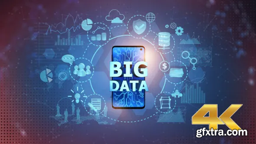 Videohive Big Data On Mobile Phone - Center (4K) 25051384