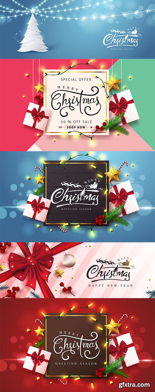 Merry christmas background design Vol 2