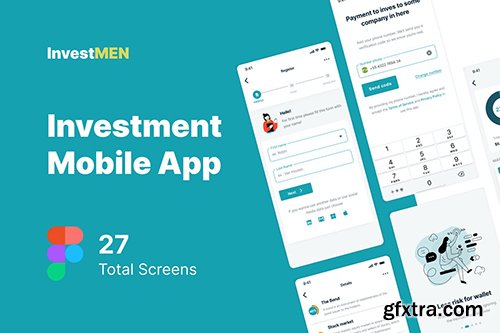 Invest Men - Investment Mobile App UI kit Figma