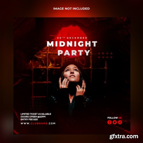 Midnight party banner template