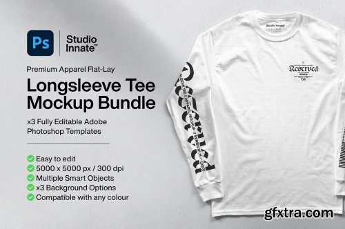 CreativeMarket - Long Sleeve Tee - Mockup Bundle 5183065