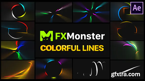 Videohive Colorful Flying Lines | After Effects 29216984