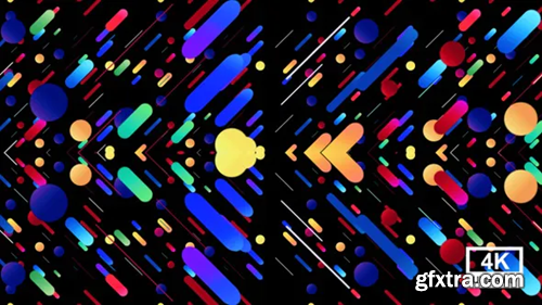 Videohive Colorful Trendy Shapes Moving 4K 25296769