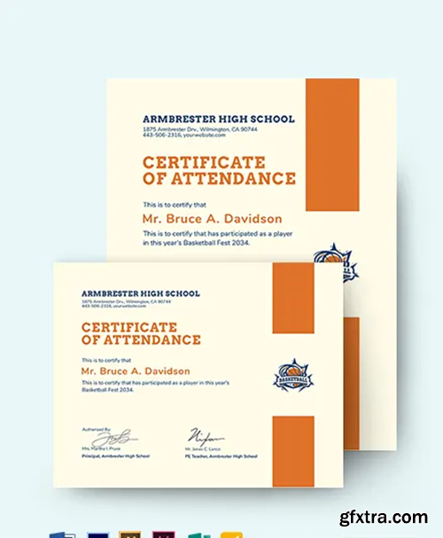 Basketball Certificate Of Participation Template