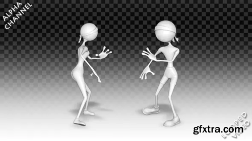 Videohive 3D Man and Woman - Dance Kung-Fu Pack 25786067